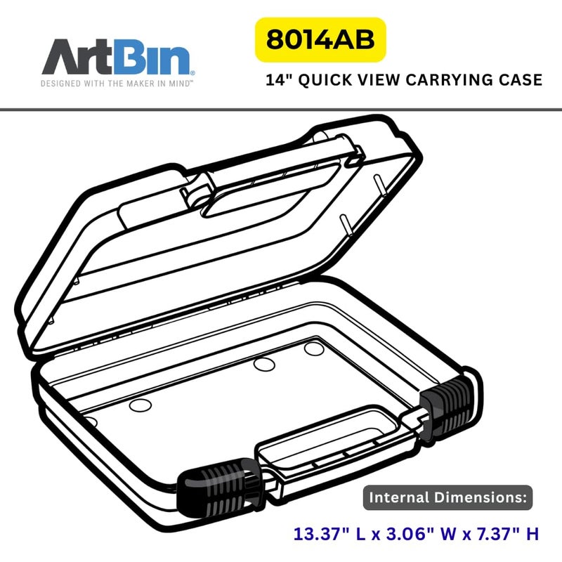 ArtBin 8014AB 14 Inch Quick View Carrying Case - 14 in. x 3.375 in. x 10.25 in., Lockable Art and Craft Supply Storage with Latches and Handles, Portable, Clear - Image 4